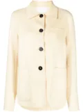 Jil Sander buttoned-up cashmere shirt jacket - Yellow