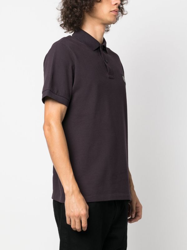 Stone Island Compass-motif short-sleeved Polo Shirt - Farfetch