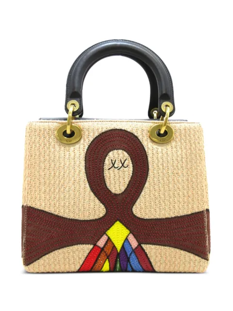 pre-owned medium Lady Dior two-way bag