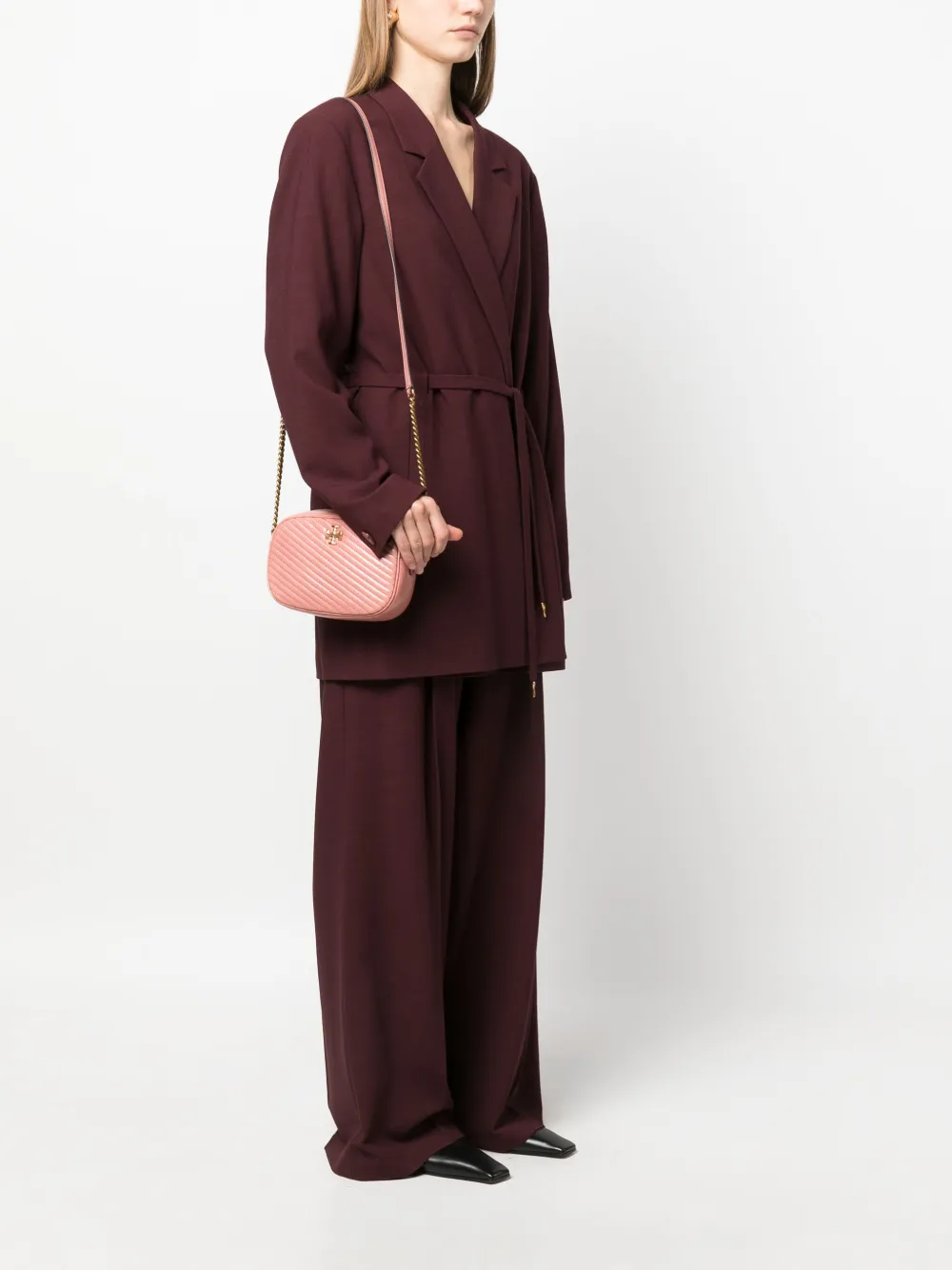 Tory Burch Kira leren schoudertas - Roze