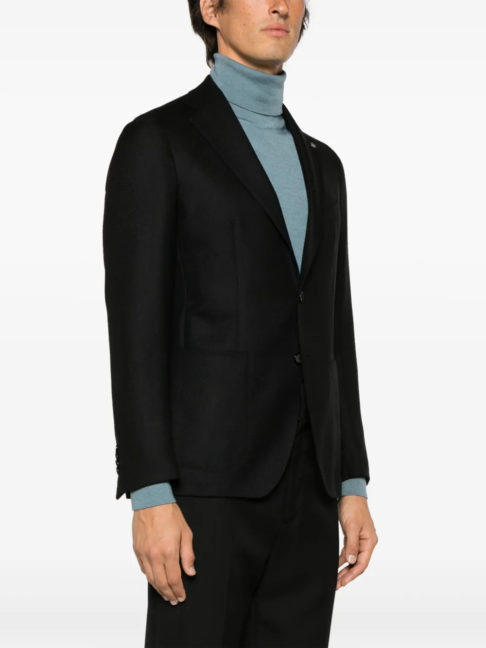 Tagliatore Single-breasted Wool Blazer In Black