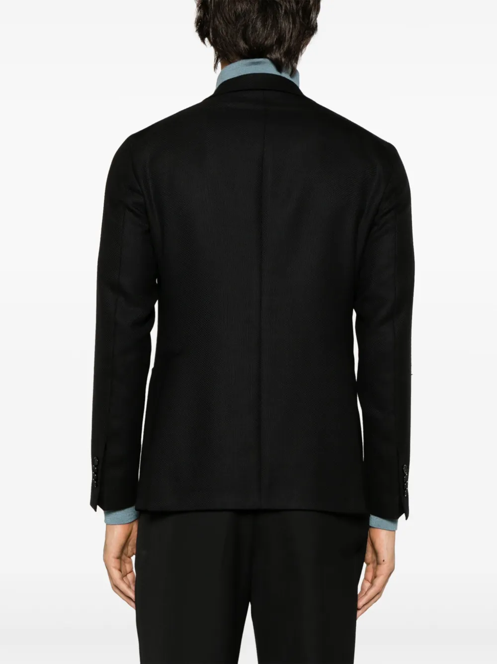 Tagliatore Single-breasted Wool Blazer In Black
