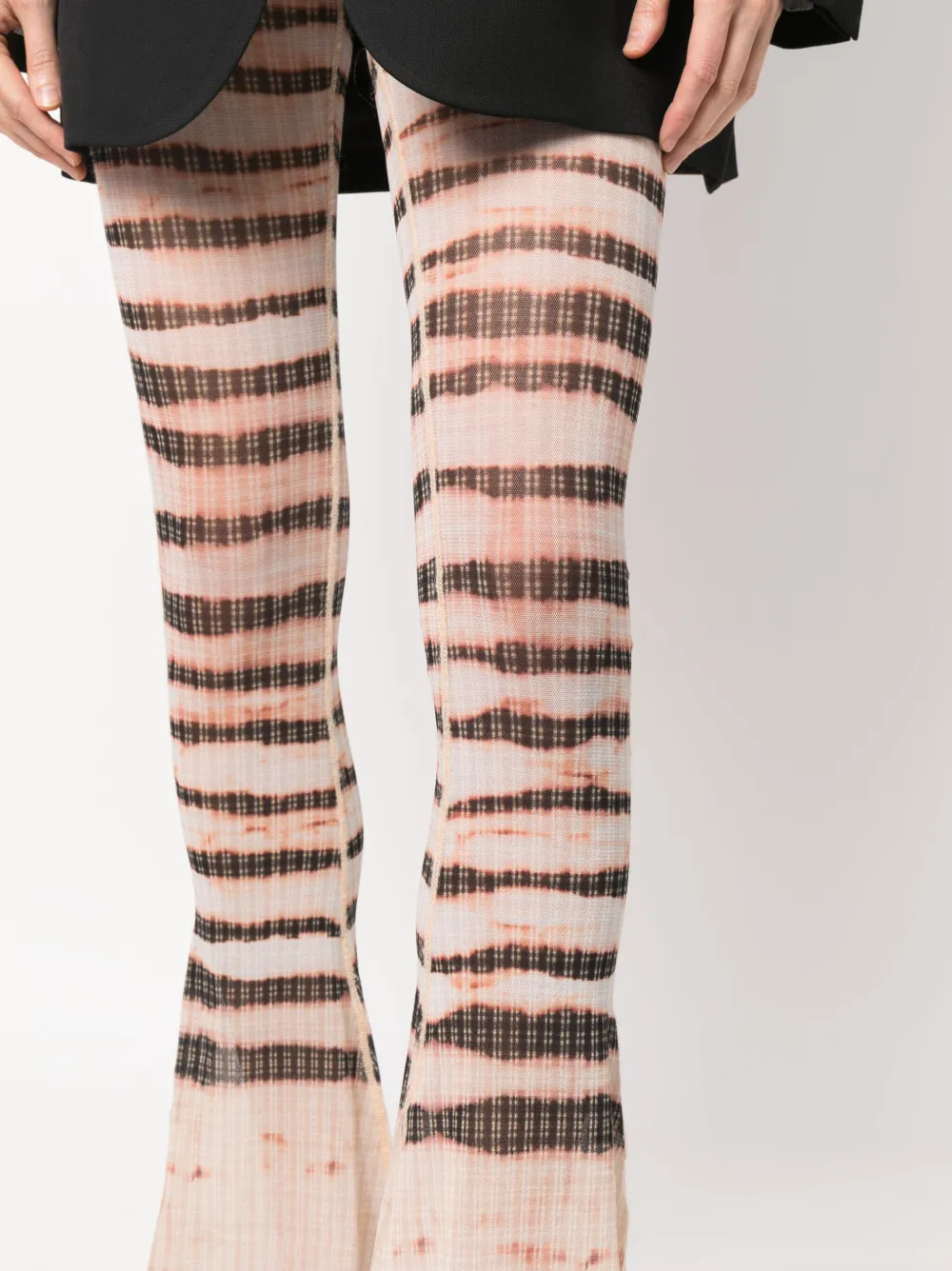 Jean Paul Gaultier Stripe-print Flared Trousers In Neutrals