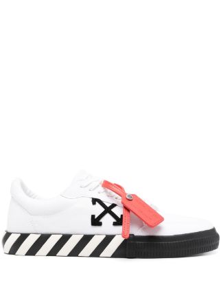 White striped hot sale vulcanized sneakers