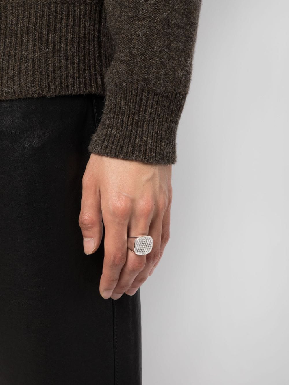 Shop Hatton Labs Lactea Signet Ring In Silver