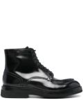 Santoni patent-leather boots - Black