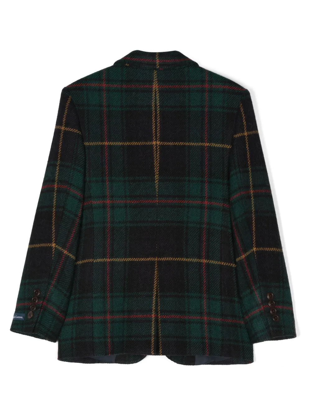 Ralph Lauren Kids single-breasted plaid wool blazer - Groen
