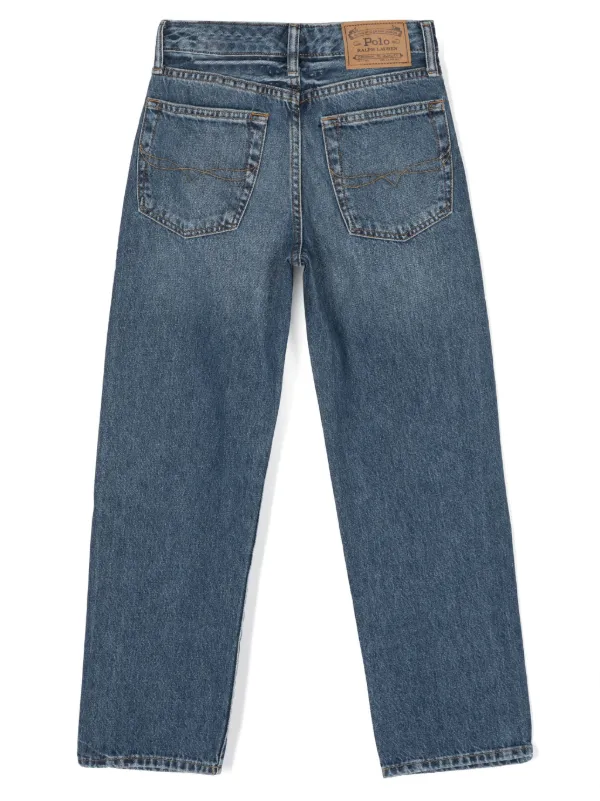 POLO RALPH LAUREN KIDS Calça Jeans Reta Com Logo | Azul | FARFETCH BR