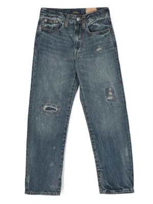 POLO RALPH LAUREN KIDS logo-patch straight-leg Jeans | Blue