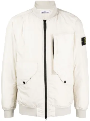 Stone island outlet white badge jacket