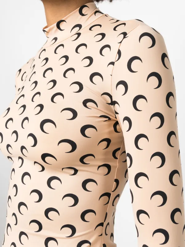 Marine Serre Crescent Moon-print Jersey Top - Farfetch