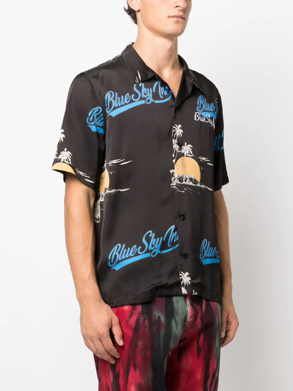 Shop Blue Sky Inn Logo-print Short-sleeve Shirt In Schwarz