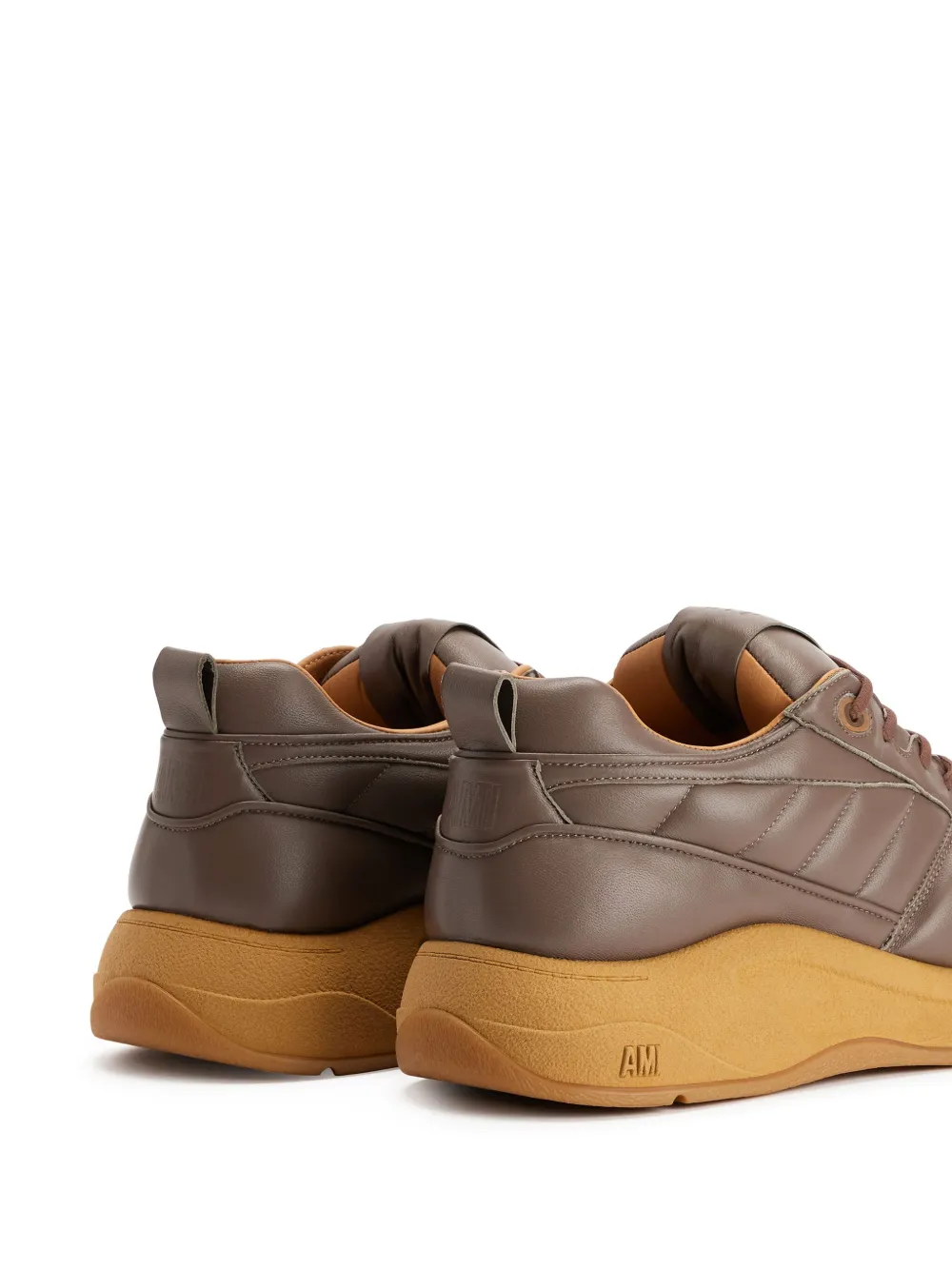 Ami Alexandre Mattiussi Ami 1509 Panelled Sneakers In Brown