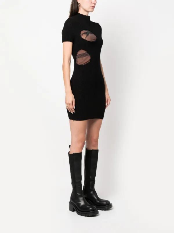 MM6 Maison Margiela カットアウト ミニドレス | ブラック | FARFETCH JP