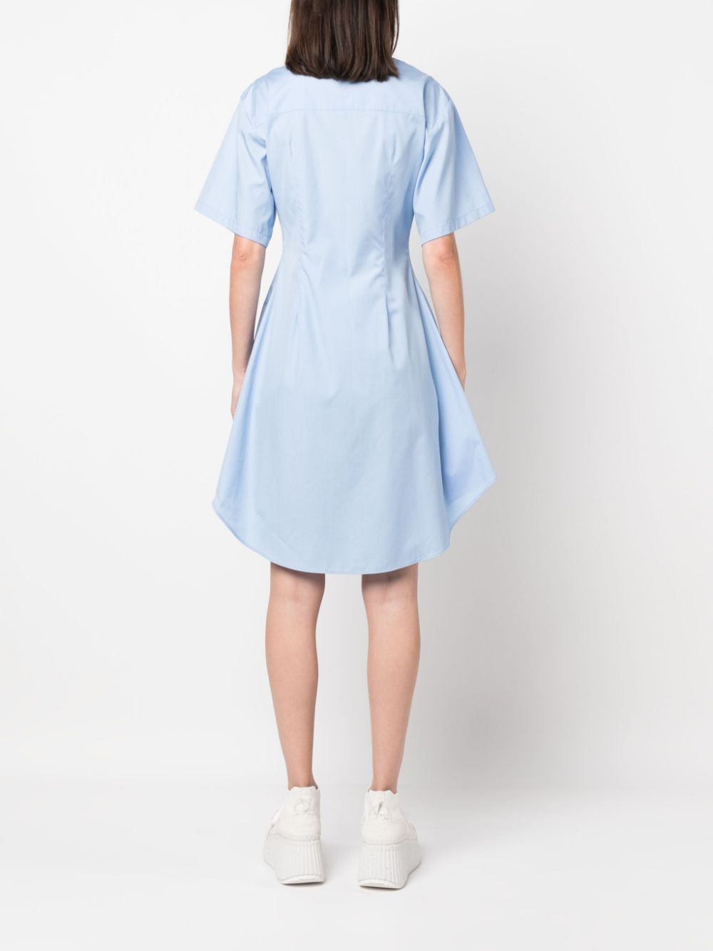 Marni pleat-detailing flared cotton shirtdress Women