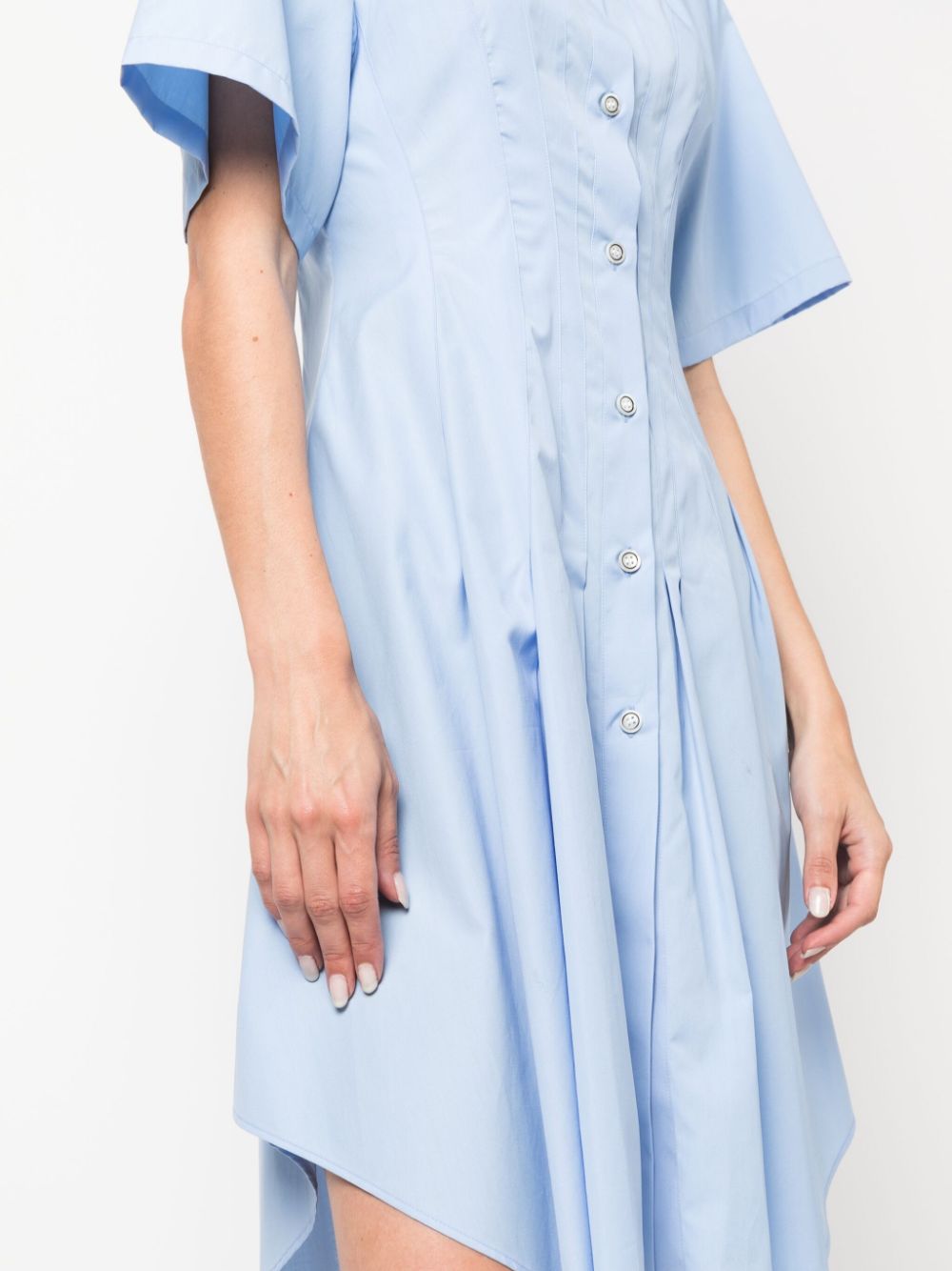 Marni pleat-detailing flared cotton shirtdress Women