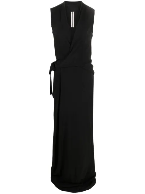 Rick Owens vestido de fiesta cruzado sin mangas con cuello en V