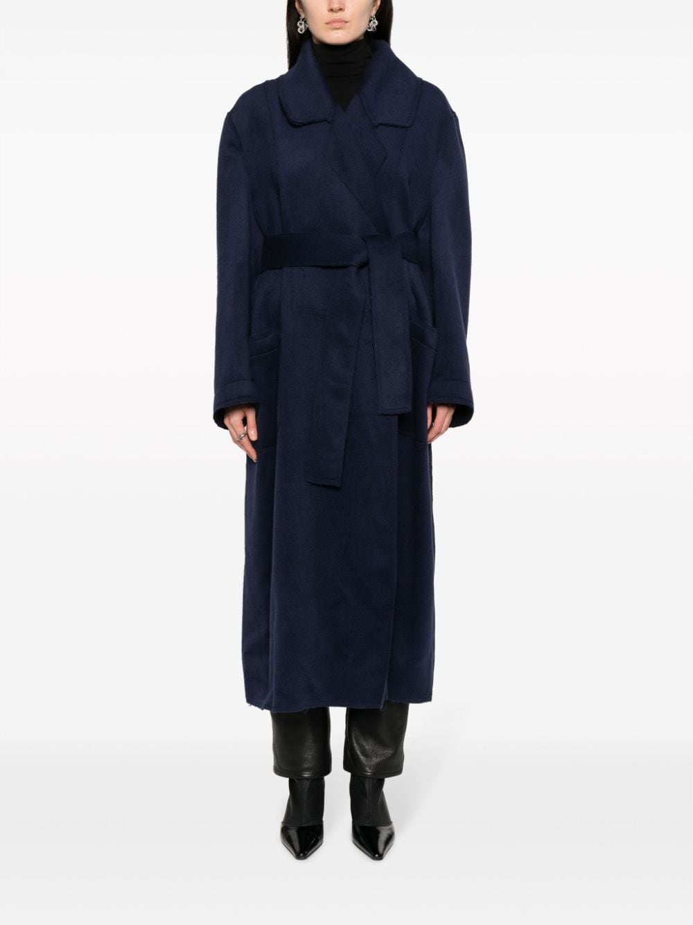 Société Anonyme Faux double-breasted Belted Midi Coat - Farfetch