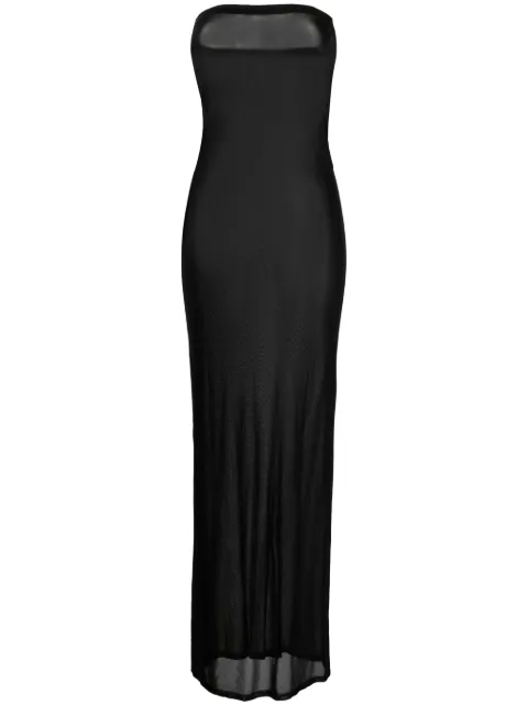 Saint Laurent vestido strapless transparente