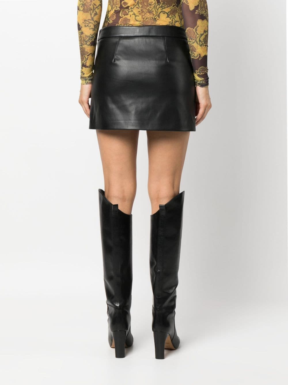 Shop Blanca Vita Low-rise Mini Skirt In Black