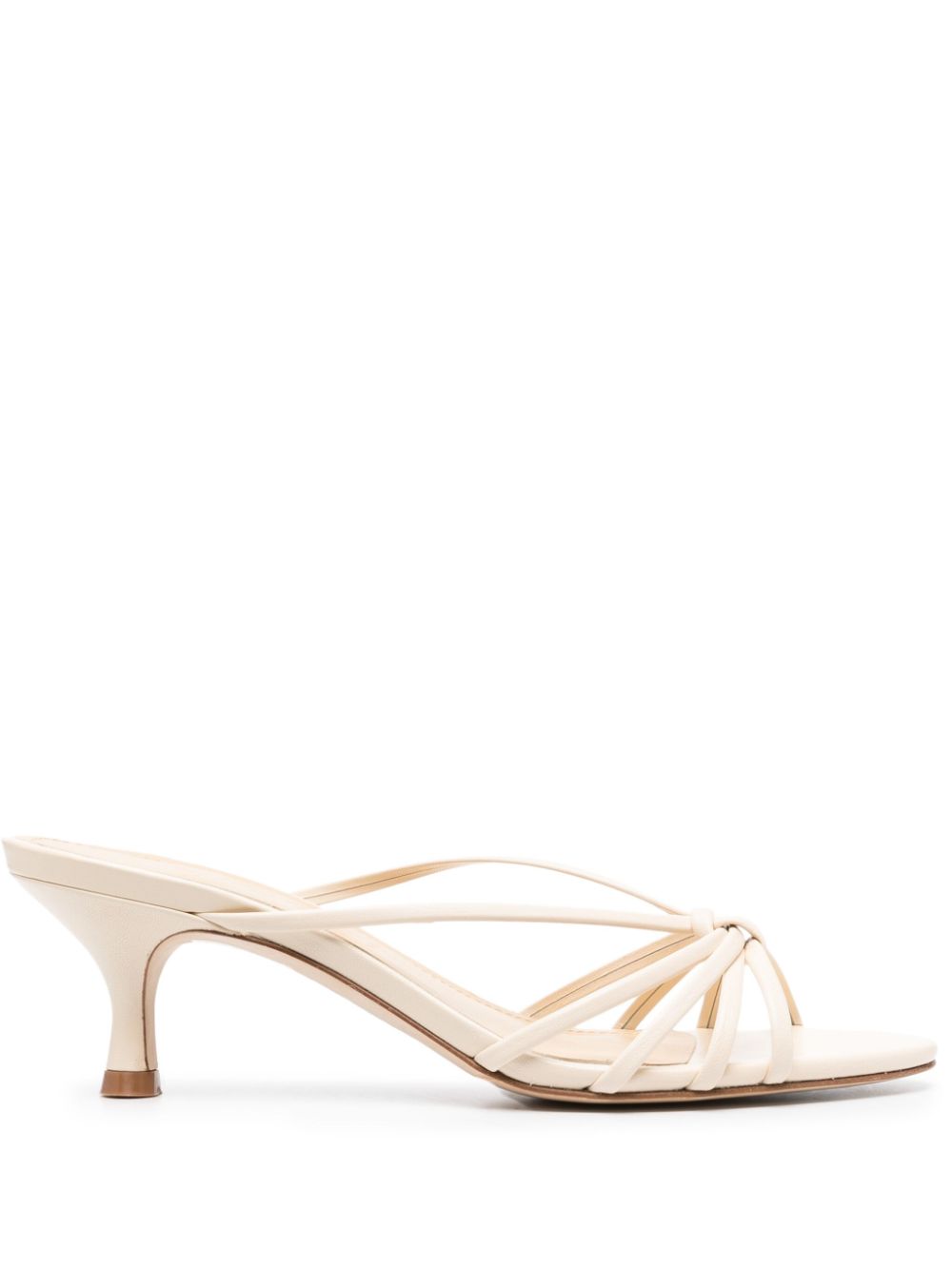 Shop Aeyde Olga 55mm Strappy Leather Mules In Neutrals