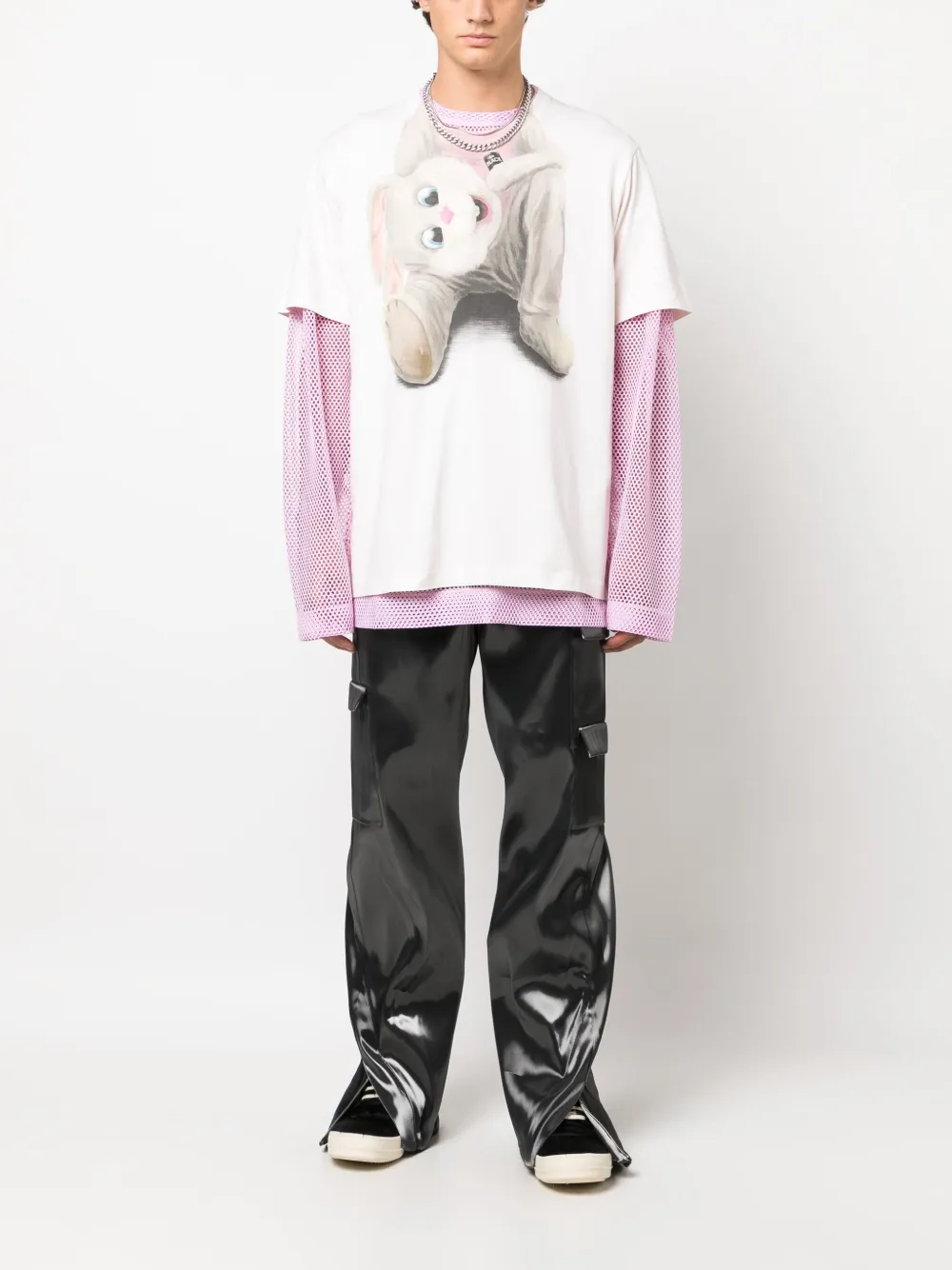 Doublet Stuffed Rabbit During cotton T-shirt - Wit
