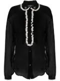 DSQUARED2 ruffled sheer silk blouse - Black