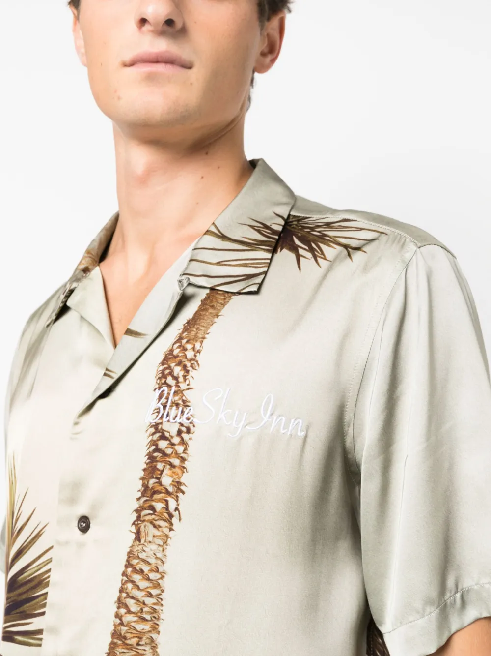 Blue Sky Inn Dragon Tree Button-up Shirt In Neutrals