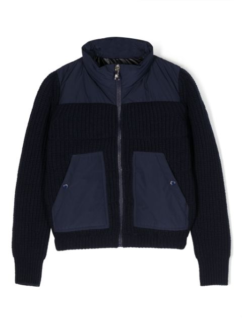 Moncler Enfant panelled feather-down zipped jacket