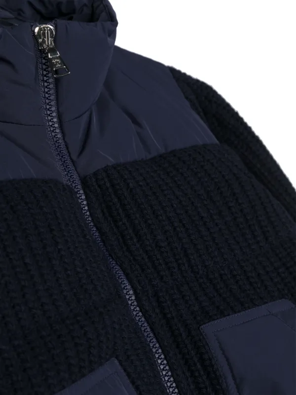 Moncler Enfant Panelled feather-down Zipped Jacket | Blue | FARFETCH