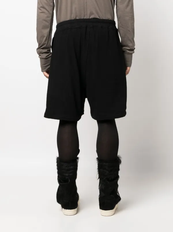 Rick Owens Drawstring Cotton Track Shorts | Black | FARFETCH