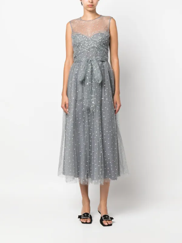 Red glitter midi dress sales