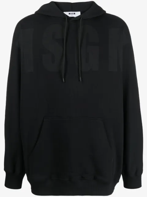 MSGM logo-print cotton hoodie