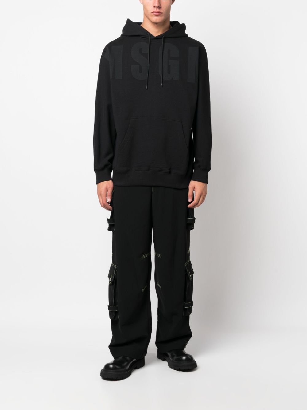 MSGM Hoodie met logoprint - Zwart