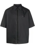 Givenchy logo-patch zip-up shirt - Black
