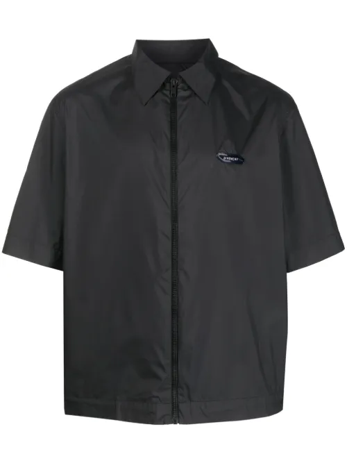 Chemise zippée à patch logo - Givenchy - Modalova