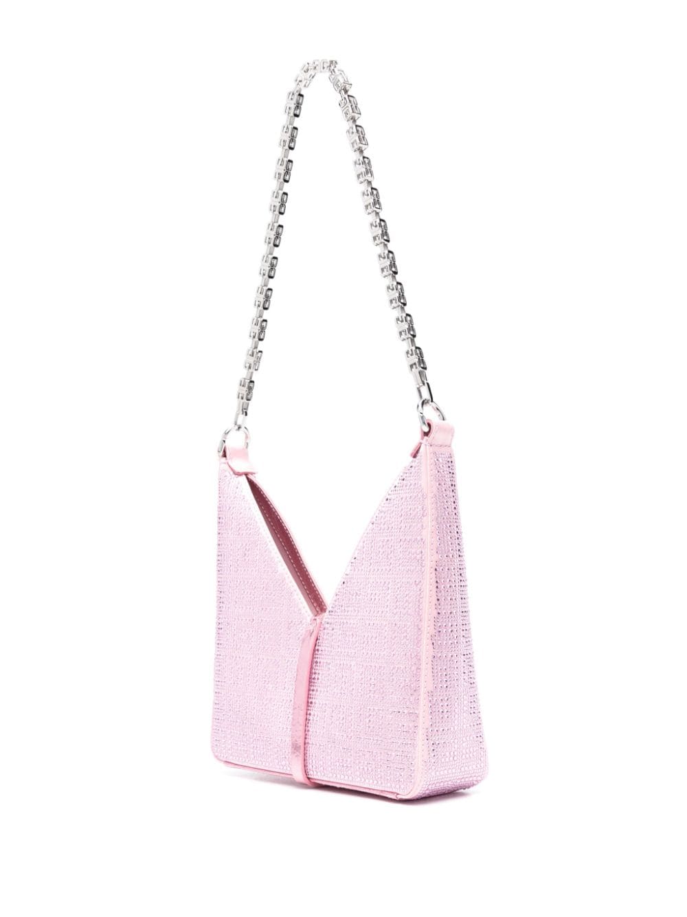 Shop Givenchy Mini Cut Out Crystal-embellished Shoulder Bag In Rosa