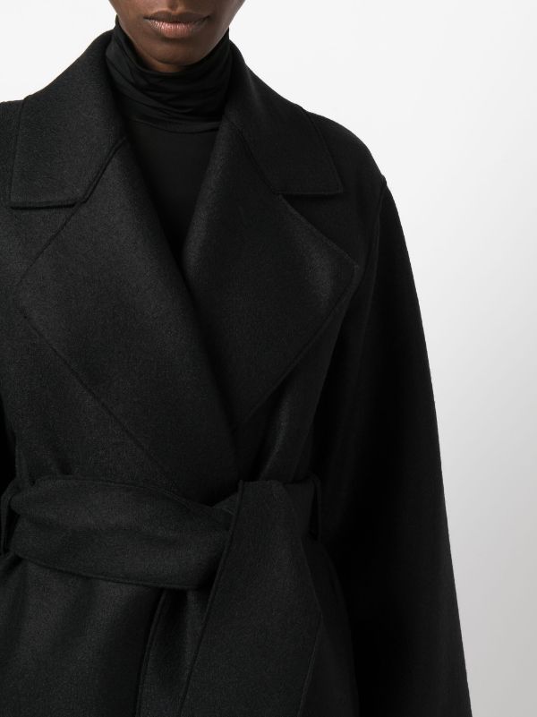 HARRIS WHARF LONDON ベルト付き ベルテッド コート ブラック