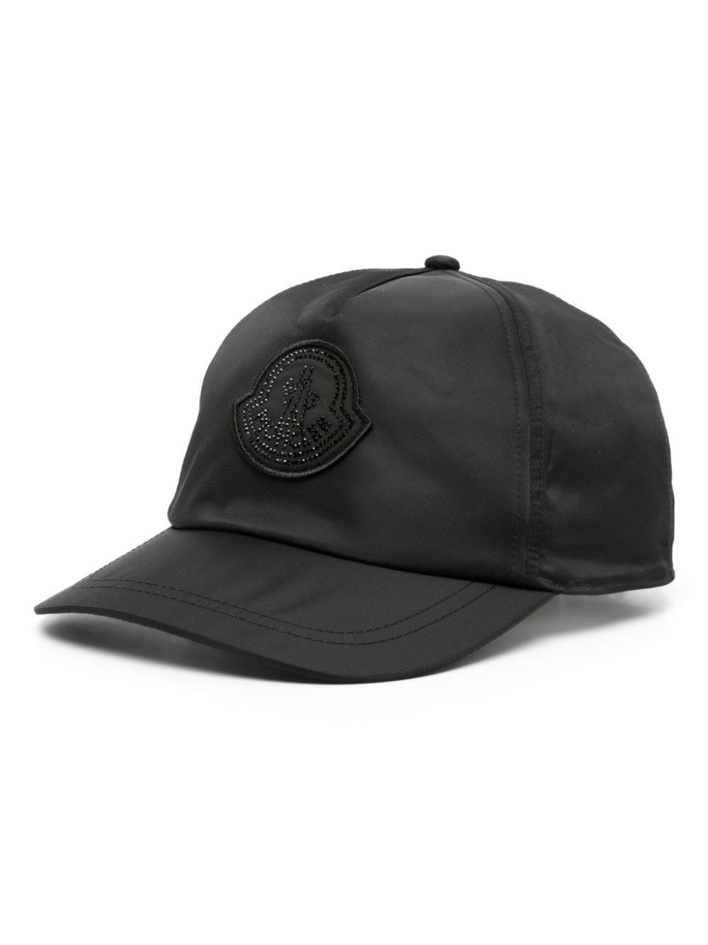 Moncler Logo-beaded Cotton Cap In Black
