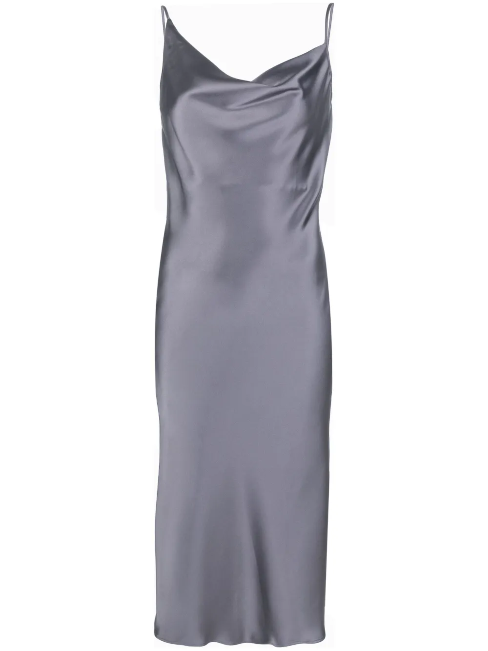 drapped satin-finish dress