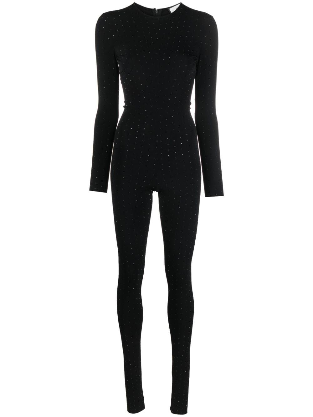 Nissa Long-sleeve Glitter-detail Jumpsuit In Black