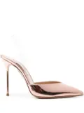 Aquazzura V Plexi 110mm leather pumps - Pink