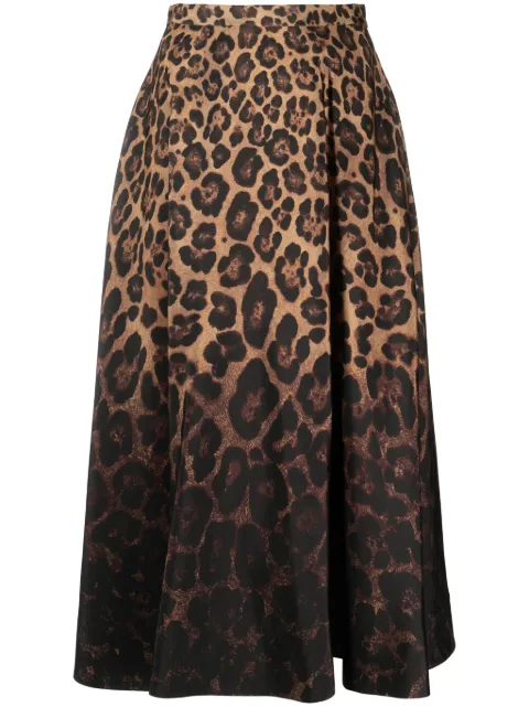 Valentino Garavani gradient leopard-print midi skirt