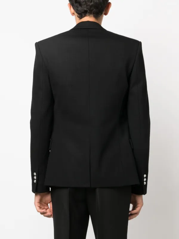 Balmain embossed-button open-front Blazer | Black | FARFETCH NO