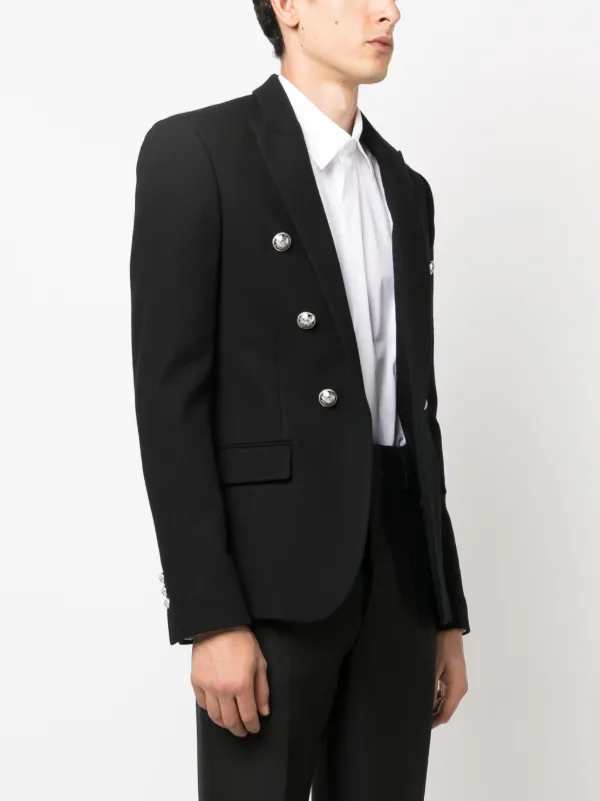 スーツ(メンズ) Balmain Embossed-Button Open-Front Blazer Balmain embossed-button open-front Blazer | Black | FARFETCH BH