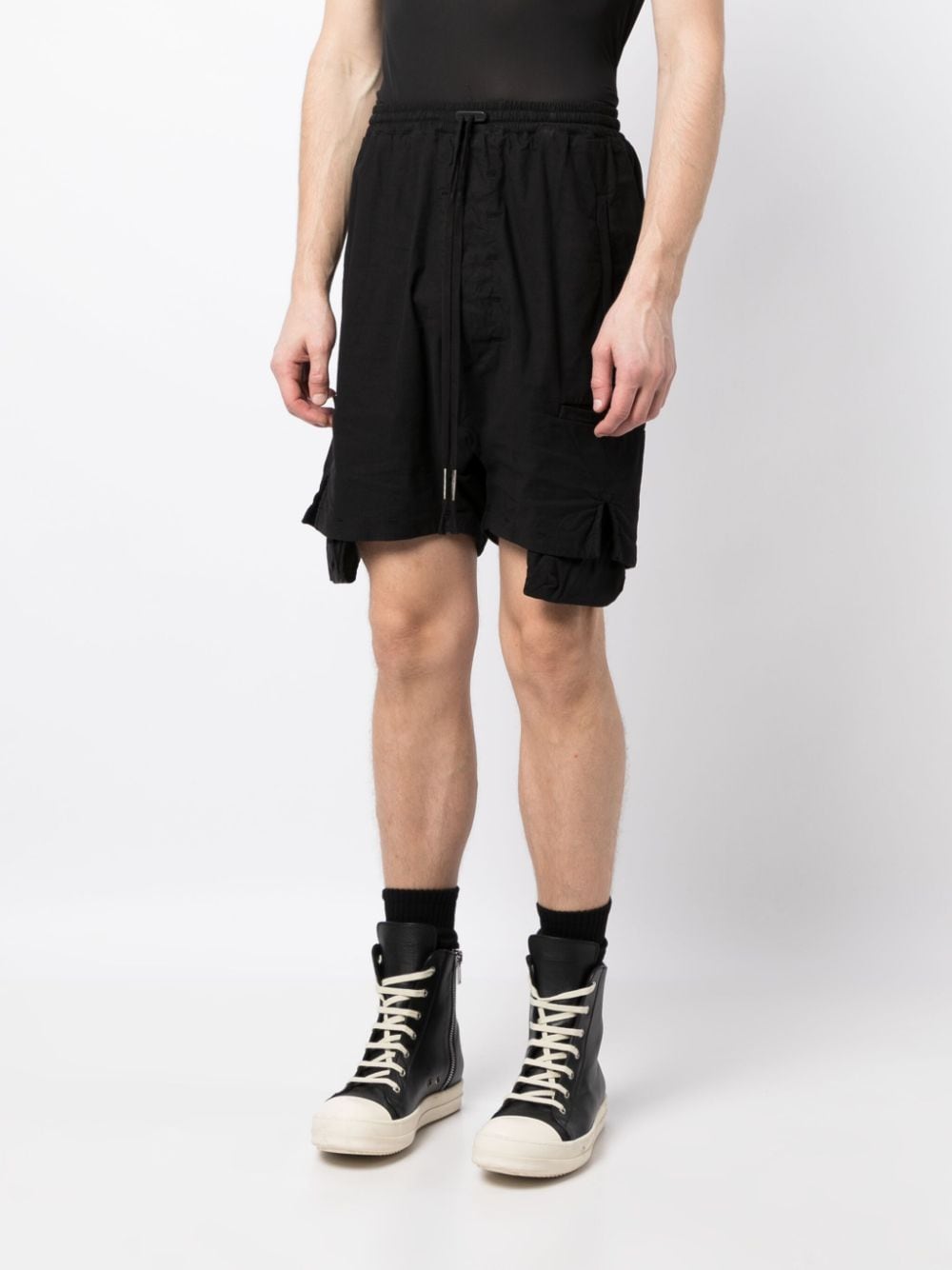 Shop Boris Bidjan Saberi Drop-crotch Drawstring Shorts In Black