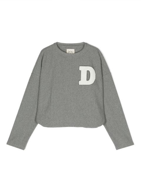 Douuod Kids logo-patch cotton sweatshirt