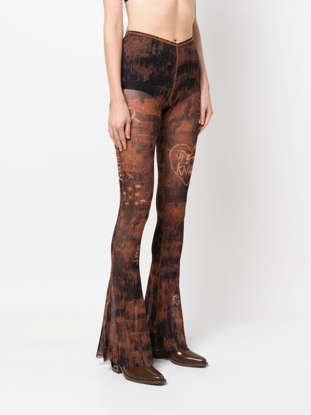 x KNWLS semi-sheer flared trousers