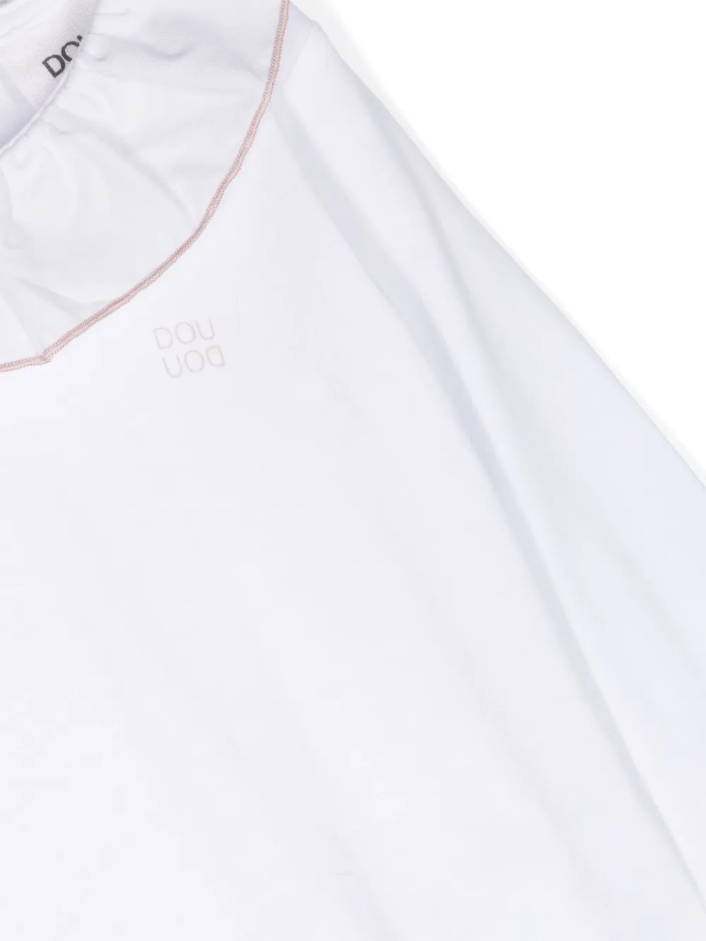  Douuod Kids Ruffle-collar Cotton Body - White 