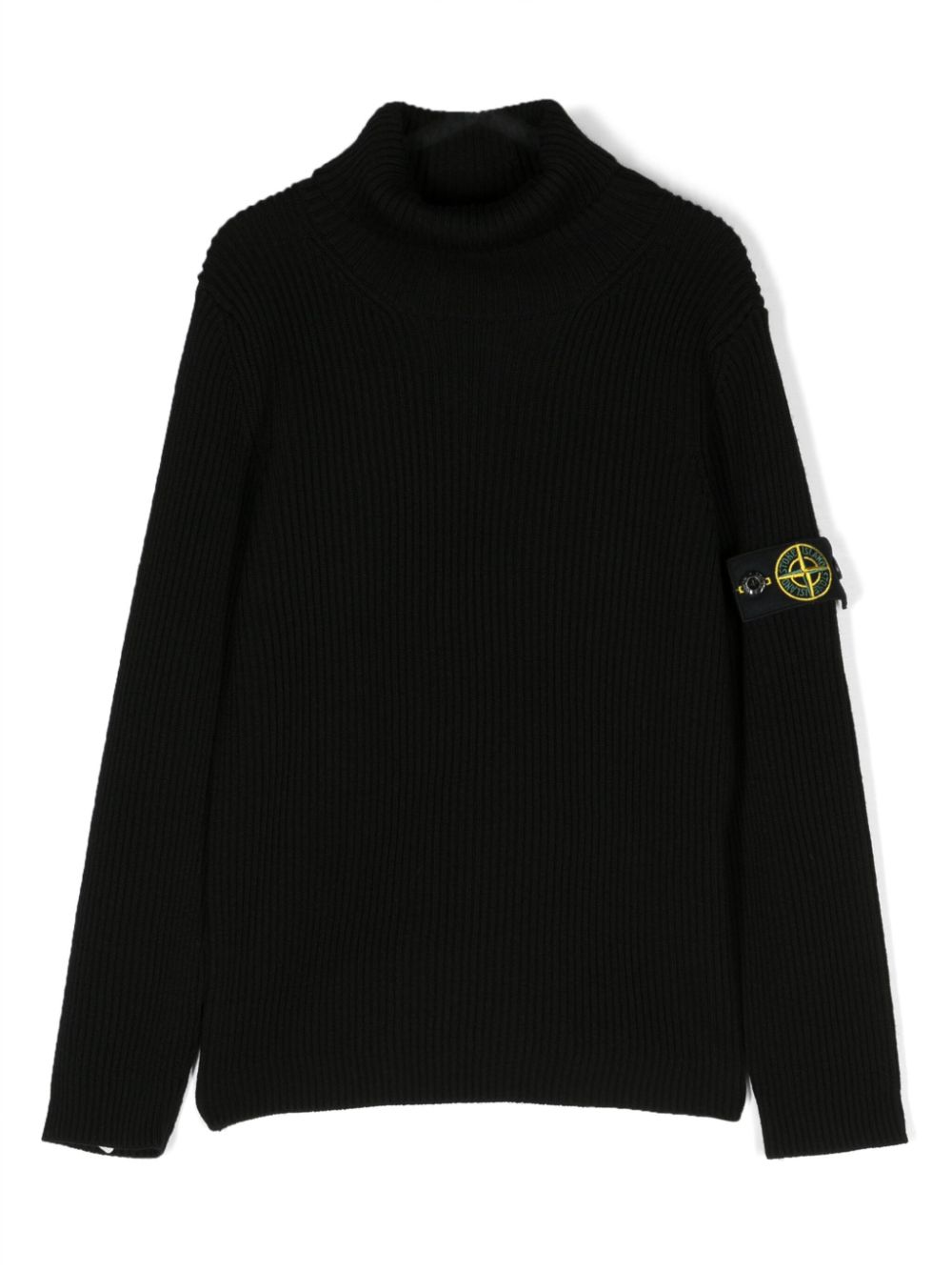 Stone Island Junior Compass-badge virgin-wool jumper - Black